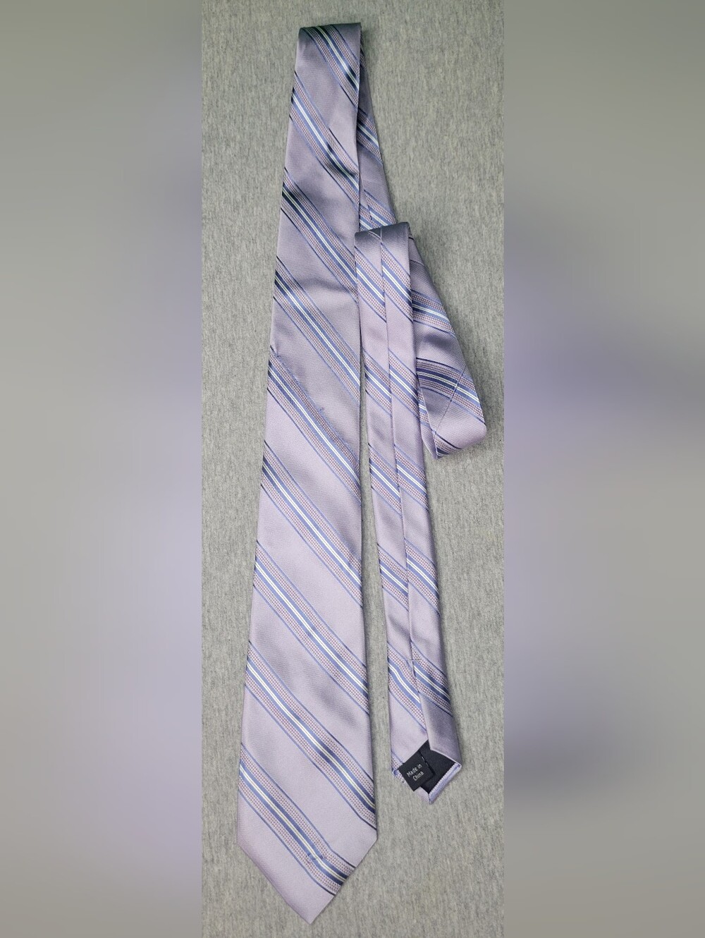 Men's Lavender Madison Striped Silk Tie Classic Formal Style Necktie RN 121148